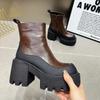 Vintage Punk Style Women Ankle Boots Fashion Modern Short Booties Ladies Elegant Thick Heels Botas Mujer