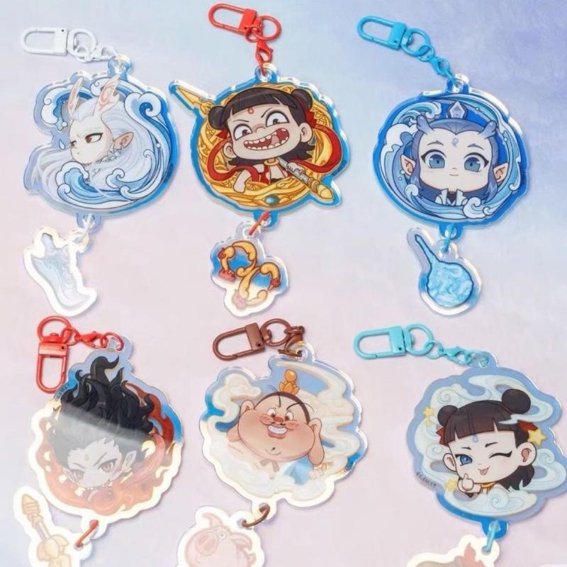 Fashionable Nezha Anime Acrylic Keychain for Fan and Collectors Double Sided Print Sturdy and Colorful Accessory