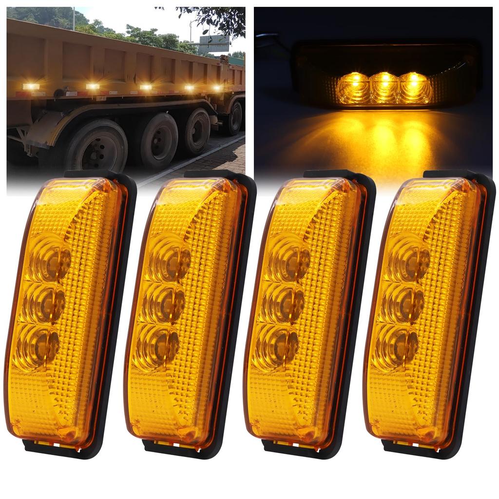 Ygmylandbb LED Truck Side Marker Lamp, 24V, , 3-LED Side Light, Car Width Light,