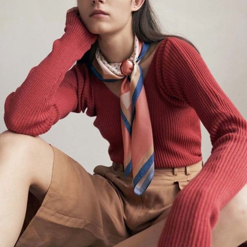 Saint Luxure Women's Petite Mini Silk Scarf Clover SL20FMSCV