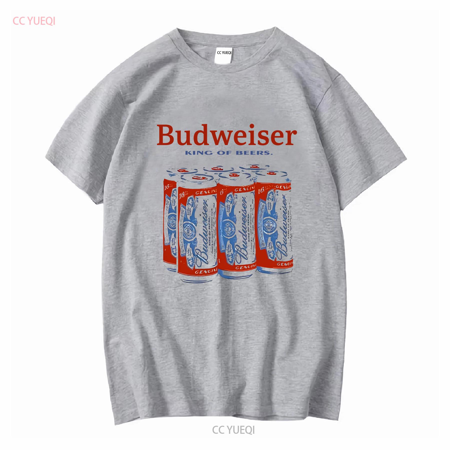 Новая пивная футболка Budweiser Bud 6 штук Классический логотип Белая Мужская Винтажная с длинным рукавом винтажная Постиранная уличная мода Унисекс S