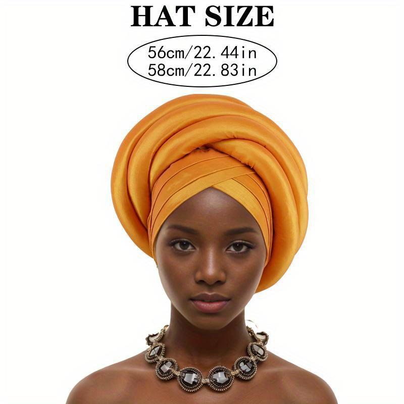 Twisted Braid Turban Cap for Women Lady Head Wraps Raw Silk Headtie Hat Party Headwear Turbante