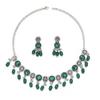 Ethnic Style Vintage Necklace Set With Water Diamond Pendant For Women