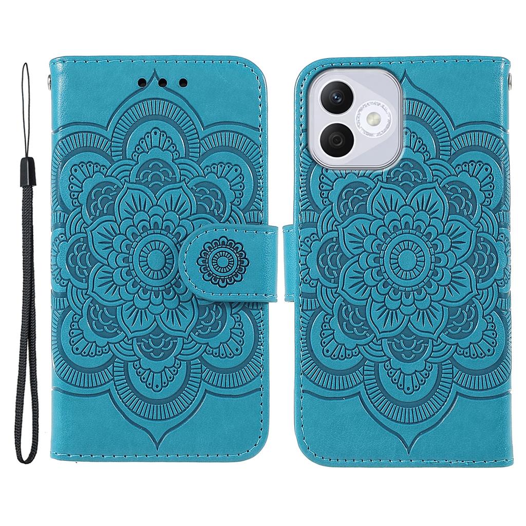For Honor 400 Lite Case PU Leather Mandala Imprinted Design Wallet Phone Cover