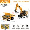 JJRC 1:64 2.4G MINI RC Excavator Engineering Vehicle Alloy Desktop RC Dump Truck Remote Control Excavator Engineering Car Toys