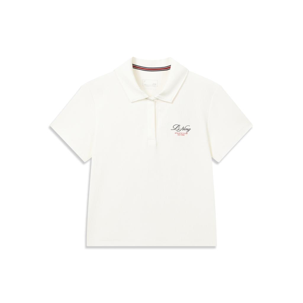 Li Ning Sports Lifestyle Series Letter Pullover Comfortable Short Sleeve Polo Shirt Women tops APLW208-3