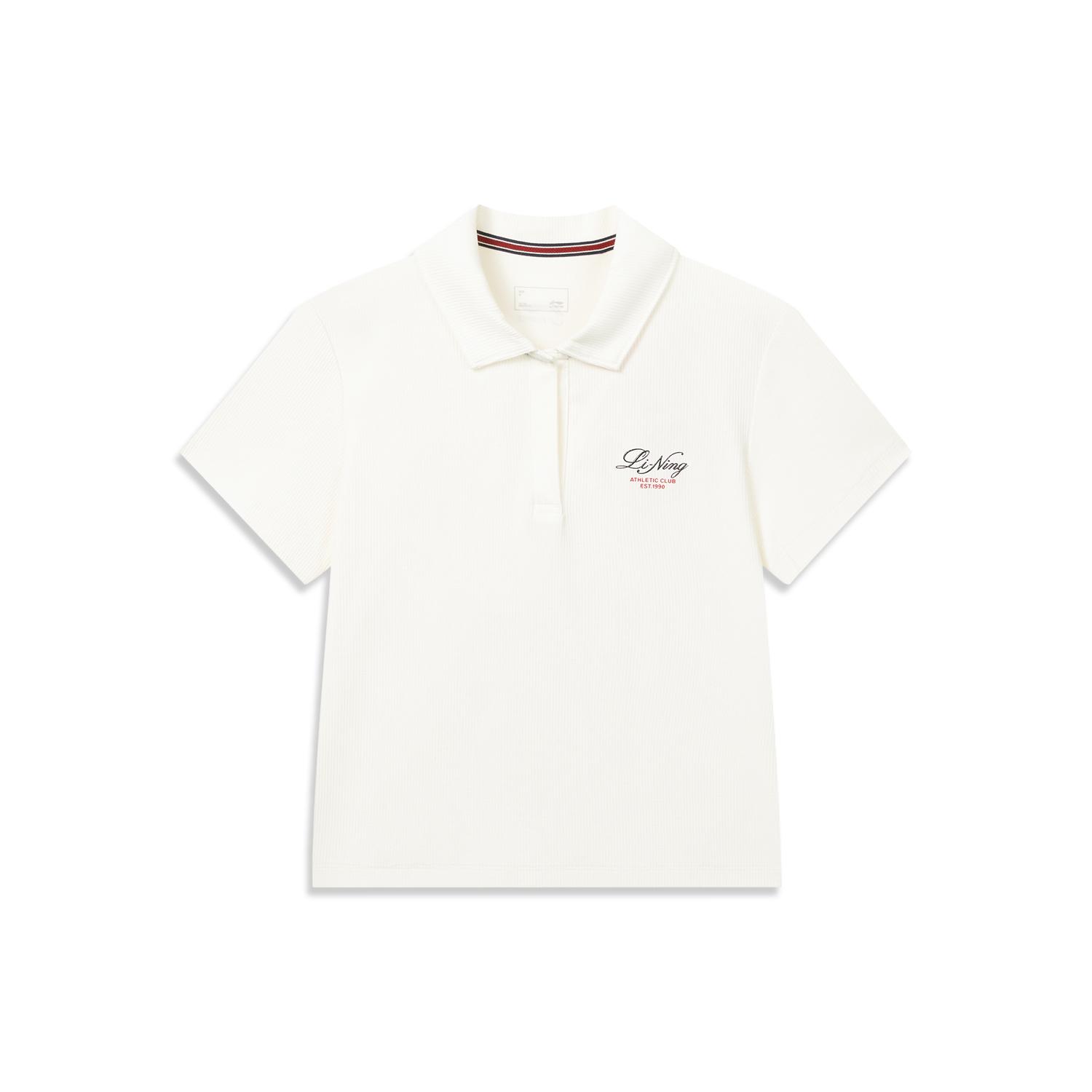 

Серия спортивного образа жизни Li Ning Свитшот с буквой Удобная рубашка-поло с коротким рукавом Женские топы APLW208-3 S