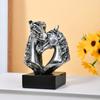 Yousheng Double Horse Head Sculpture Resin Loving Horse Figurine for Living Room Bedroom Decor Romantic Equestrian Statue for Horse Valentine's Day