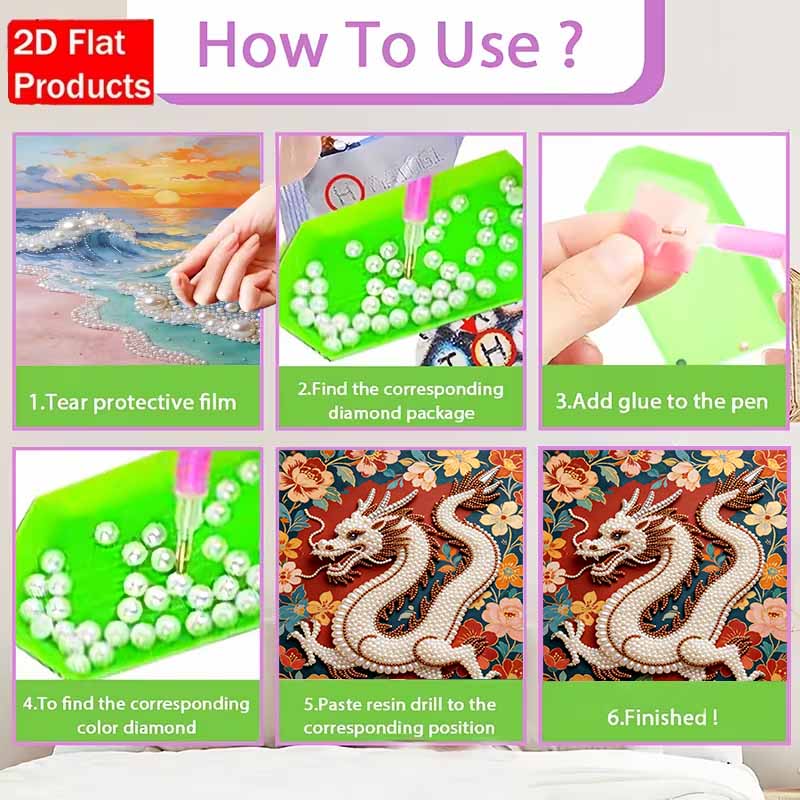 Pearl Painting 5D DIY Chinese Dragon Gemstone Art Diamond Painting Kit for Adults/Beginners Gift Ideas Home Decor Crafts Wall Art Decor
