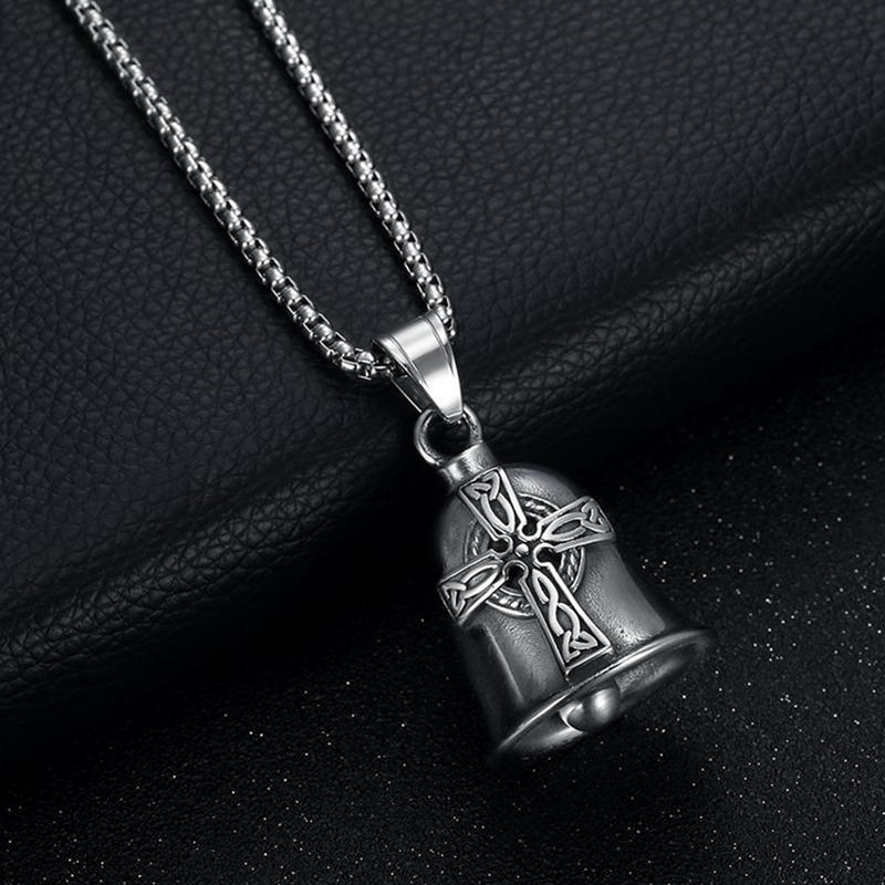Vintage Ornament Motorcycle Bell Hanger Charm Riding Bell Necklace for Men Motorcycle Accessories Jewelry  Lucky Ornament
