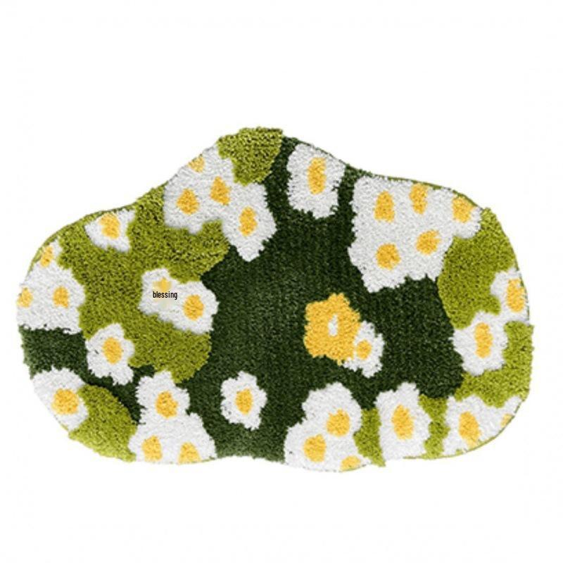 Moss Carpet Stain-Resistant Foldable Bedside Rug - Easy To Clean Flocking Design