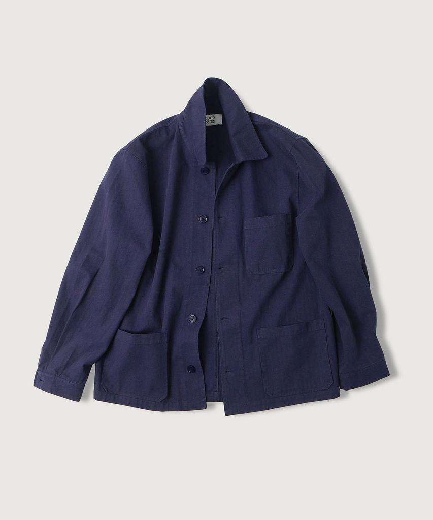 Mood Inside Woman Herringbone French Work Jacket_Purple Blue
