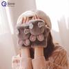 Cute Rabbit Ear Plush Gloves for Girls, Winter Warm Korean Style Student Gloves with Fleece Lining and Thickened Half-Finger Flip Cover