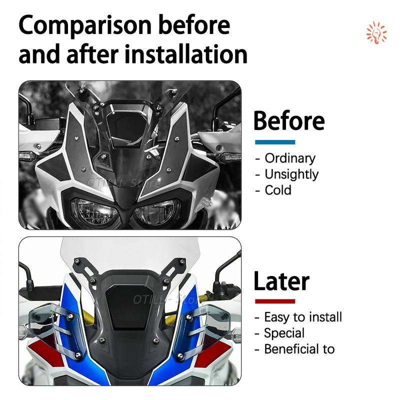 New Motorcycle For Honda CRF1000L Africa Twin Adventure Sports Upper Wind Deflectors Visor Kit CRF 1000 L Windshield Windscreen