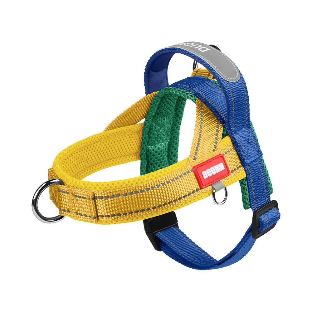 Color Block No-Pull Dog Harness for Small Dogs - Comfortable Adjustable Reflective Pet Vest with Padded Straps Outdoor Walking