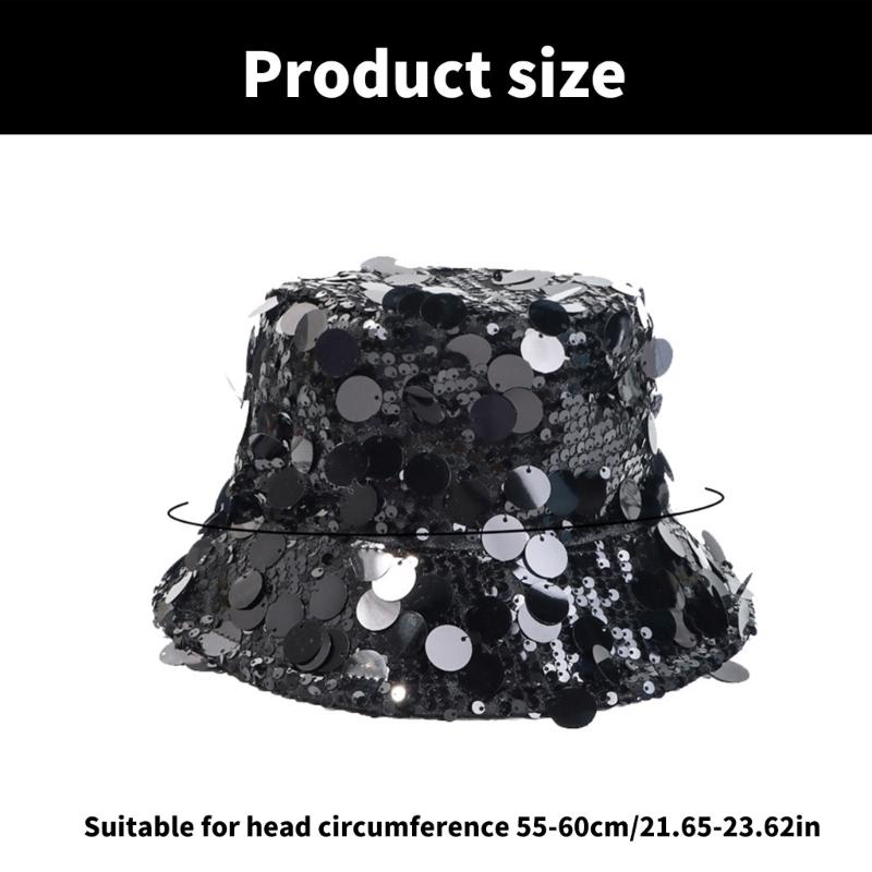 Glitzernde Sonnenpailletten Hut Unisex Outdoor Fischerhut Leichter Eimerhut zum Angeln und für Outdoor-Mode