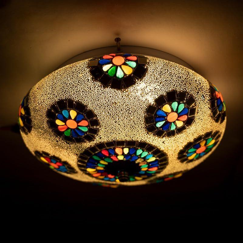 

Mosaic Crafted Multicoloured Decorative Glass Ceiling Light