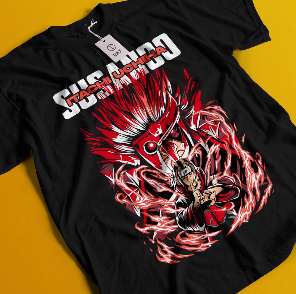 

Itachi Uchiha T-Shirt Naruto Tshirt Jiraya Shirt Madara Kakashi Susano Anime Tee 3XL
