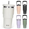 SKIASE Tumbler with Straw, 600ml Water Bottle, Vacuum Insulated, Keeps Hot or Cold, Wide Mouth, Direct Drinking, with Lid, Handle, Spill-Proof,