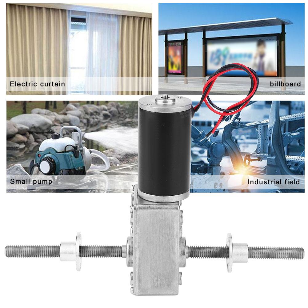 Worm Speed Reduction Motor Double Right Handed Coaxial M8 Shaft 2480 Gear Motor with Flange 24V(Speed Reduction Rate