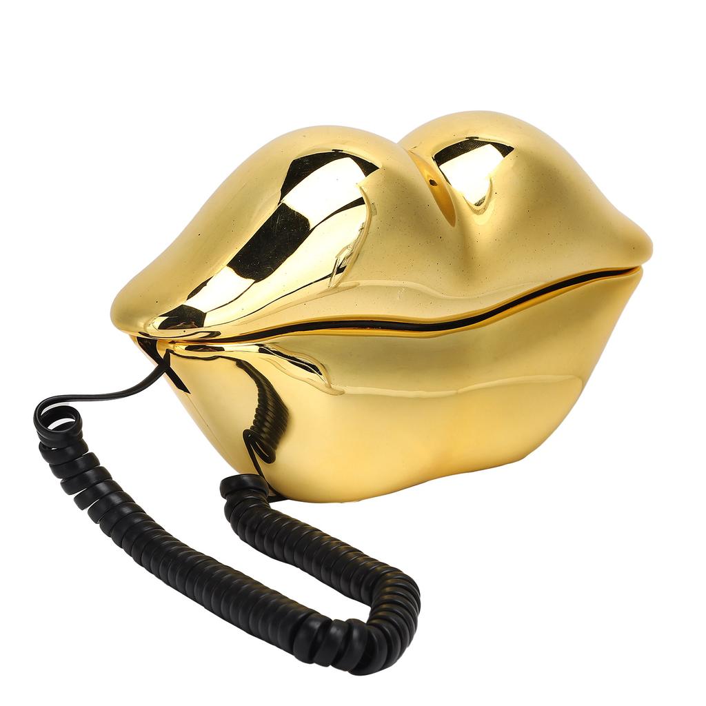 Electroplating Golden Lip Shape Telephone with Telephone Line for Home Office Hotel