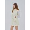 GOXO Essential Woven Flare Skirt Cream