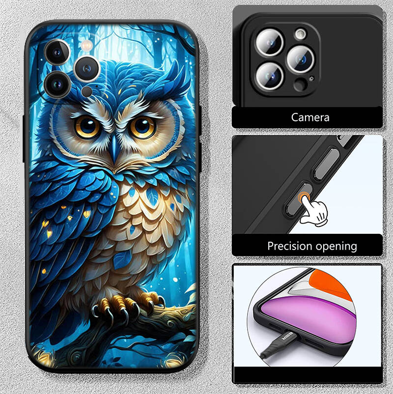 Cartoon Art Owl New Phone Case for iPhone 6 6s 7 8 11 12 13 14 15 16 17 16E XS Pro Max XR X SE Air