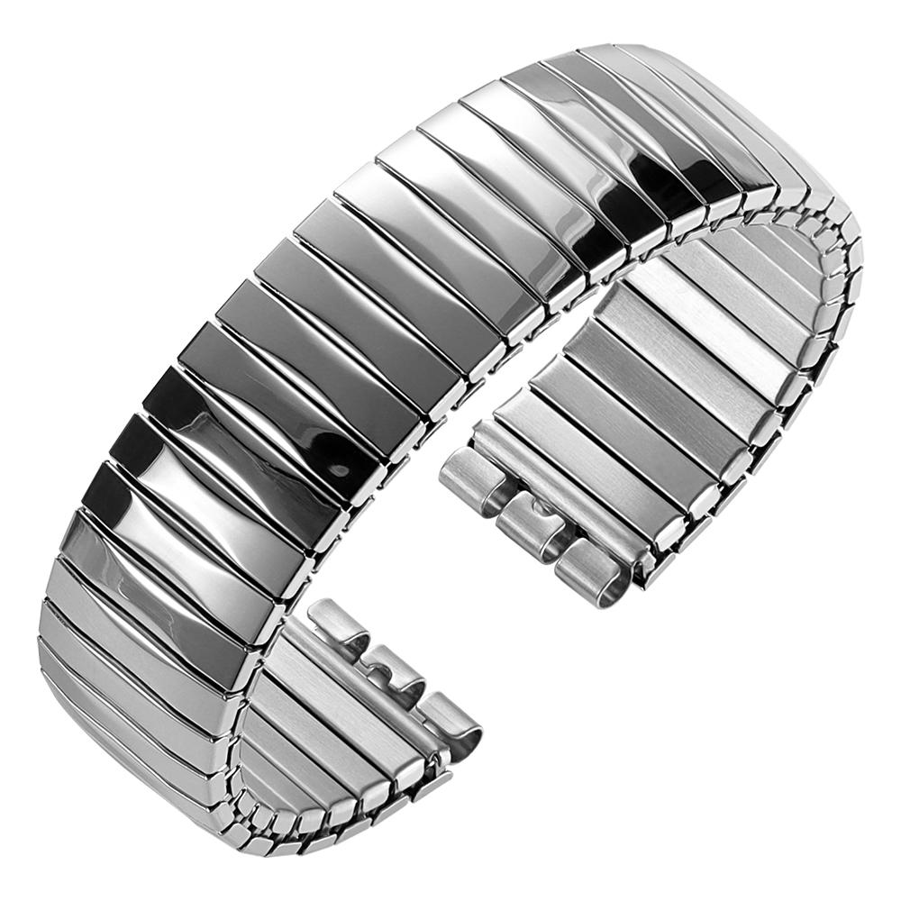 Cinturino per orologio in metallo elastico da 17 mm 20 mm per cinturino orologio Swatch Espansione elasticizzata Cinturino per orologio in acciaio inossidabile Uomo Donna Accessori bracciale