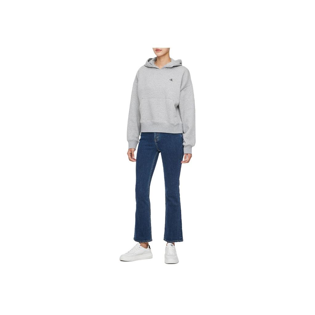 Calvin Klein Fall Solid Logo Hoodie Women Hoodies Gray 40WI255-P79