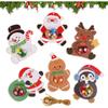 12/24Pcs Christmas Candy Chocolate Holder Cards Kids Gifts Packaging Bag Xmas Tree Hanging Pendants Christmas Party Home Decor