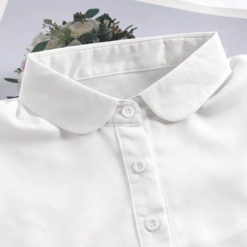 Detachable Cotton Lapel Shirt Fake Collar Solid Color False Blouse Neckwear Vintage Lace Lapel Blouse Top Clothing Accessories