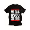 Men'S & Women'S Spanish Humor T-Shirt | Me Dais ASCO - CASI ToDOS Funny Saying - Black with White & Red Text - Loose Fit Casual Streetwear - Spanish