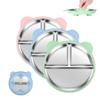 Premium Stainless Steel Cute Toddler Divided Plates Non Slip Removable Sleeves Snack Dishes Unbreakable BPA-Free Plate Home