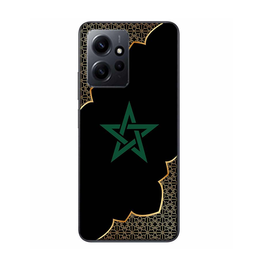Morocco Flag Soccer Phone Case For Redmi Note 14 15 Pro 5G 13 12 Pro Plus 11 11T 11E 11S 10 Pro 10S 9 9S Cover Cell Clear TPU Ca