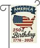 250th Anniversary of The United States 1776-2026 with US Map, Stars And ag Design Garden ag - Linen Fabric, Perfect for
