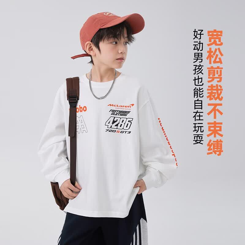 Mobao Eyes Boys Racing Style Long-Sleeve T-Shirt 120cm