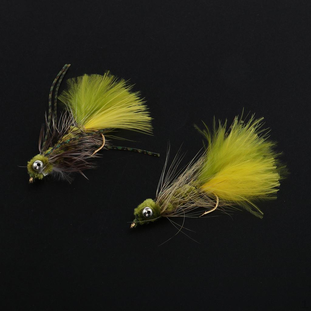 

2 шт. связанные вручную ленты нимфы для ловли нахлыстом для окуней форели