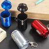 Mini Portable Ashtray Trashcan Keychain Outdoor Pocket Ashtray with Lid Metal Storage Box with Keychain Cigarette Accessories
