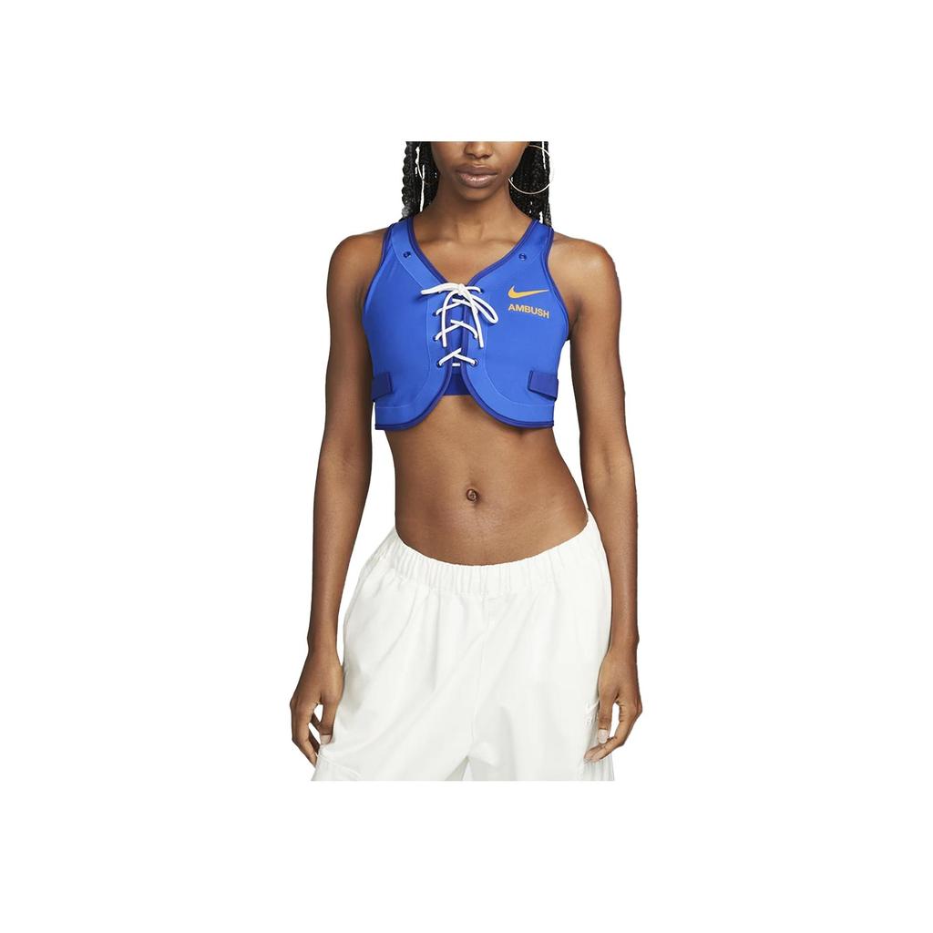 Nike X Ambush Kollaboration SS23 American Vintage Letter Cropped Schnür-Tanktop Damen Tops Blau DN7655-480