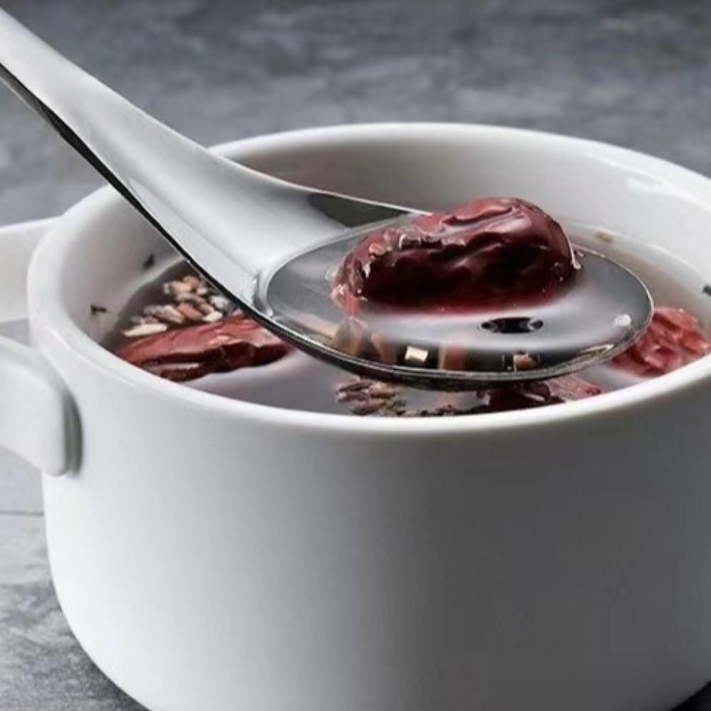 6PCS Thick Stainless Steel Spoons Food-grade Dessert Spoons Durable Soup Spoons  Dining Table