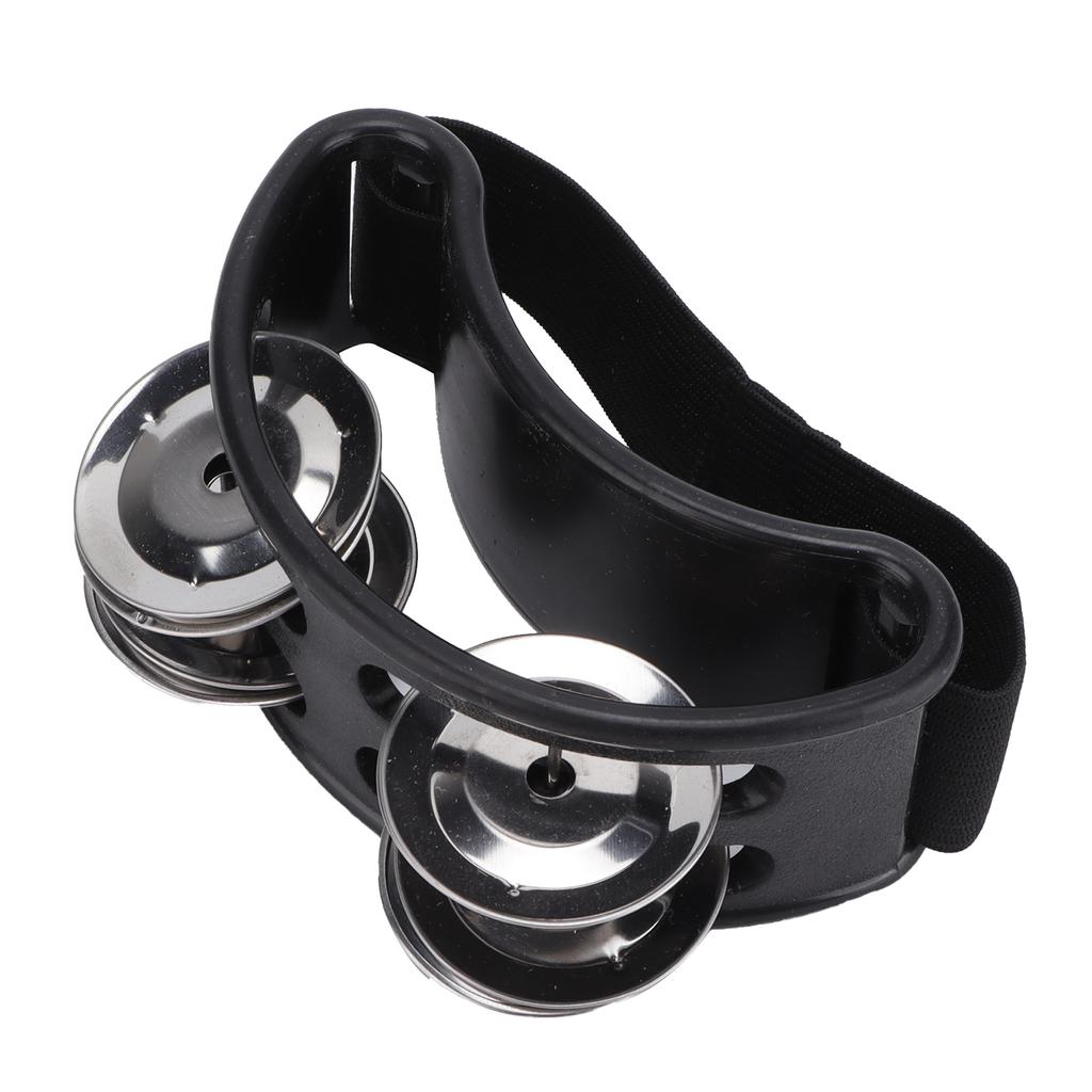 Foot Tambourine Shaker Percussion Drum Set Metal Jingle Bell Musical Instrument AccessoriesBlack