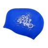 3x Elastic Silicone Swim Cap Swimming Pool Hat for Women Girls Men Dark Blue