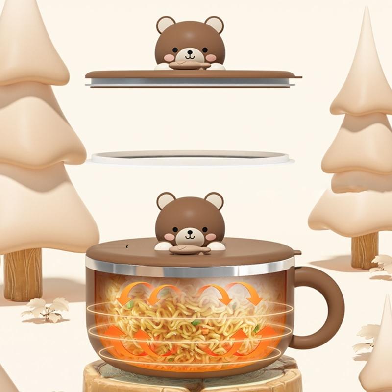 Durable 304 Nonrust Steel Lunch Box 1200ml Oversized Capacity Heat Resistant Noodles Pot With Air Vent Perfect For Campus Dining Office Meals
