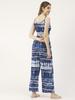 Moomaya Printed Summer Coord Set, 2 Pcs Set Crop Top with Palazzo Women