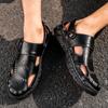 Sandals Shoes Men's Genuine Leather Summer Anti-slip Breathable Hollow Outdoor Sports Beach Shoes Casual Sandals