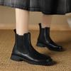 2025 Winter/Autumn Chelsea Boots Genuine Leather Shoes for Women Retro Boots Round Toe Ankle Boots British Style Women Shoes