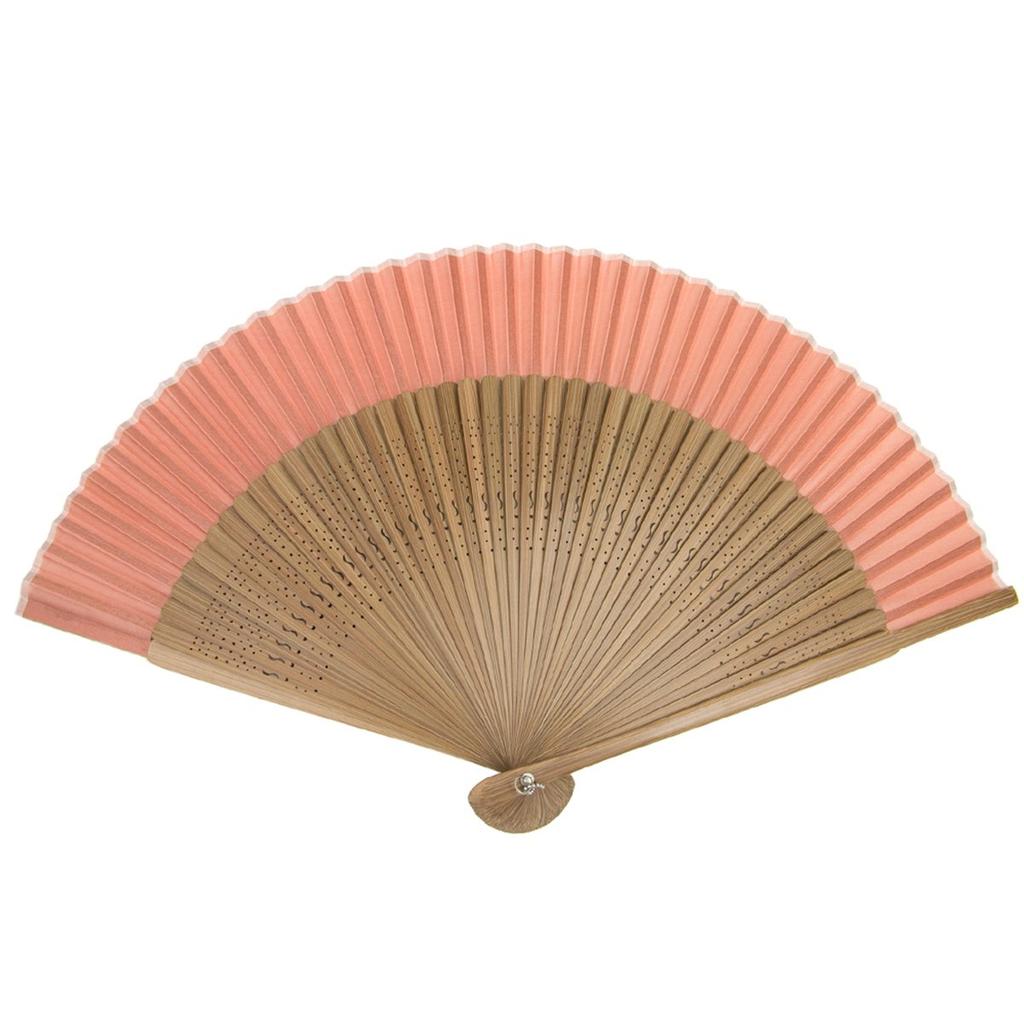 Pure Silk Plain Brown Rib Folding Fan Set Fan Brown [KYOETSU] [Kyoetsu] 2-Piece (Folding Fan, Case) Men's (6 Ribs)