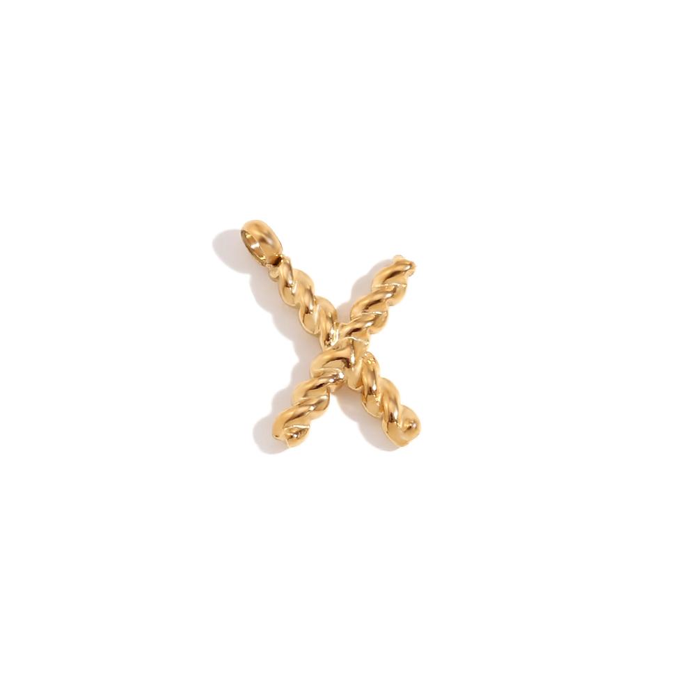 MamacitaSlay DIY Classic Mini Twist Initial Letters Stainless Steel Charms For Jewelry Gold Plated Waterproof Decoden Charms