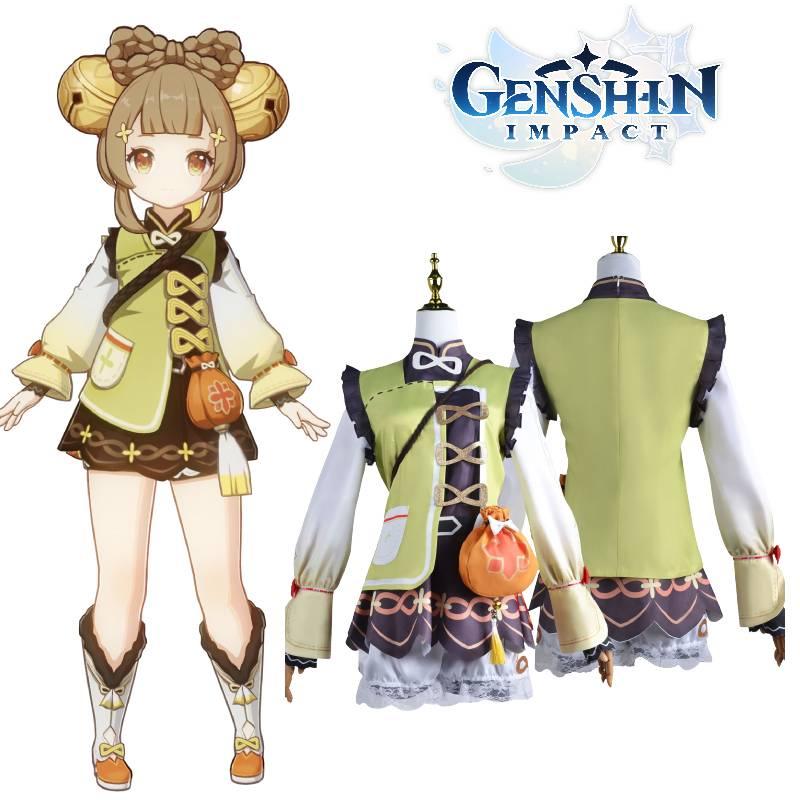 Genshin Impact Yaoyao Cosplay Costume Set Show Female Role Play Game Suit