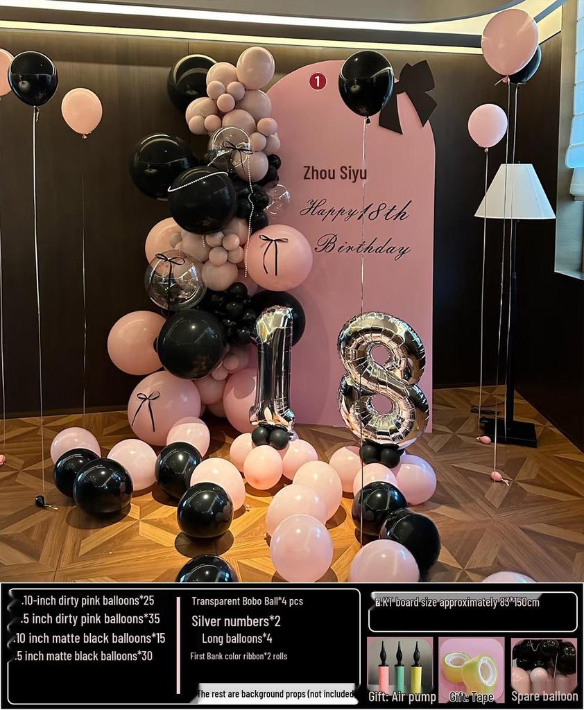 18th Birthday Party Decoration Set: Balloon Background Wall for Boys or Girls